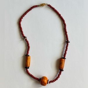 Vintage Bohemian Style Red and Orange Necklace - Add Color to Your Outfit
